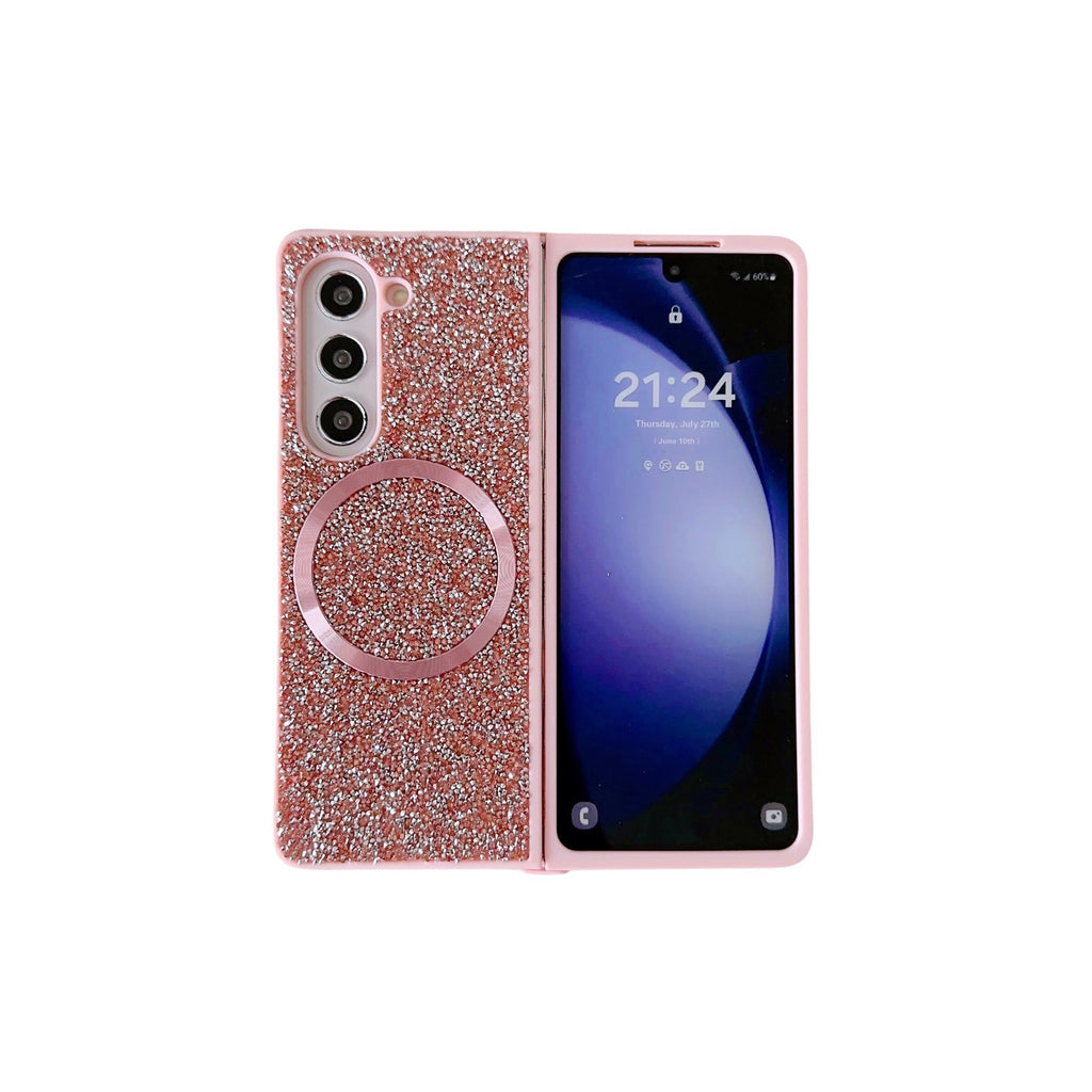 Funda Samsung Galaxy Z Fold 3 / 4 / 5 / 6 Magnética Glitter PC Dura Antigolpes | 5 Colores