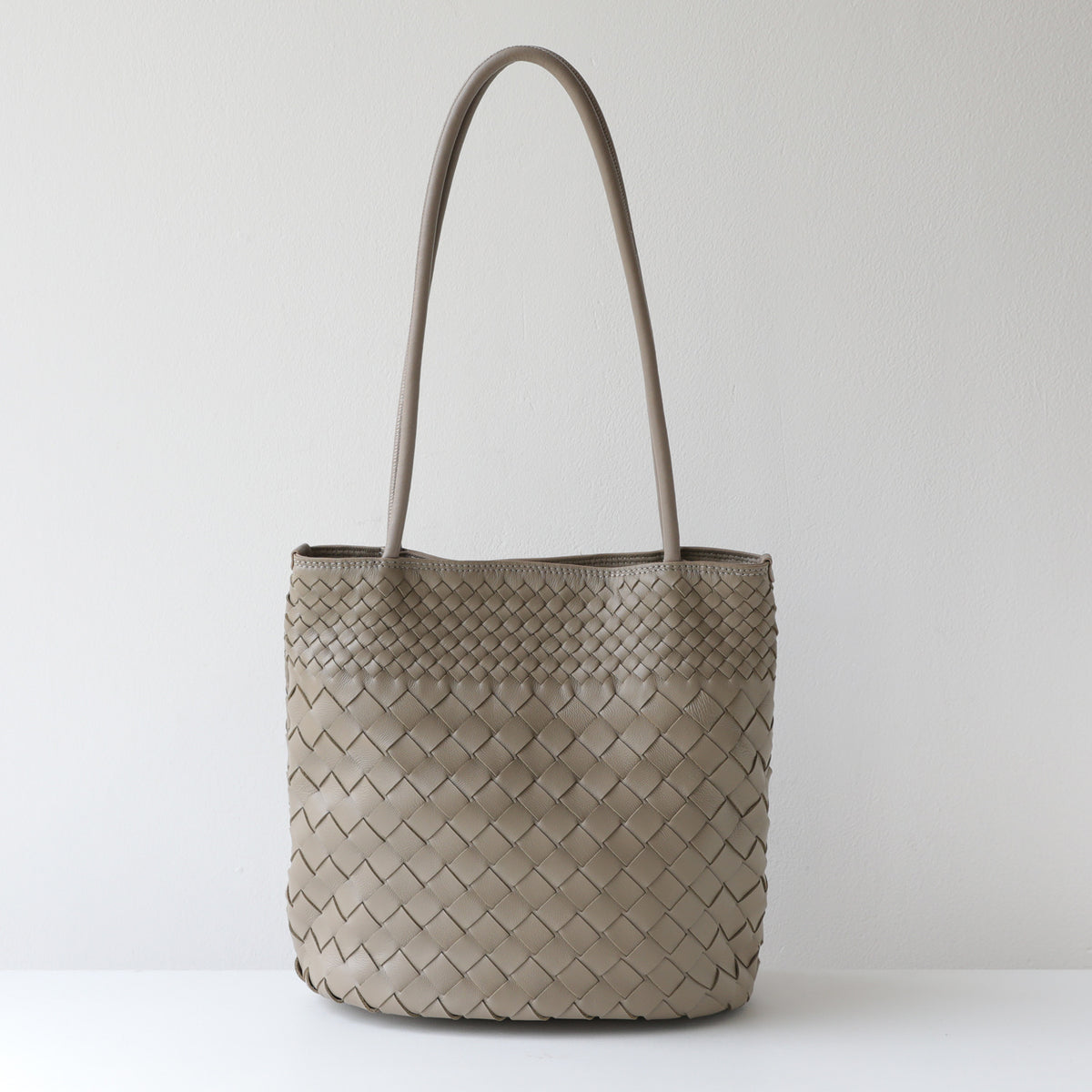 Bolsa Tote Tejida Woven Cuero PU Gran Capacidad Hombro Mujer 5 Colores 1821g