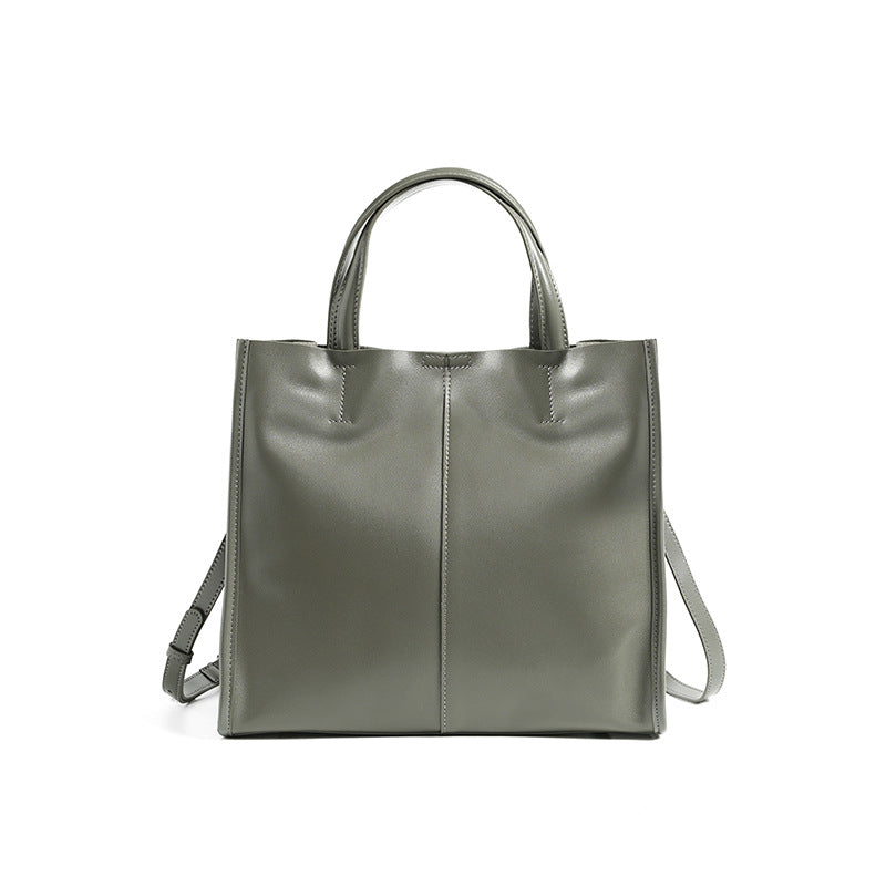 Bolso Tote Cuero Vegetal Vacuno Mujer 6 Colores Top-Grain Asa Hombro Bolsa Versátil