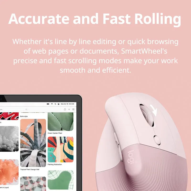 Mouse Ergonómico Vertical Logitech Lift Bluetooth Inalámbrico para Oficina y Negocios Softtone