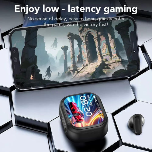 Audífonos Bluetooth Deportivos con Pantalla LCD a Color y ANC – Bluetooth 5.0, IPX3, Control Táctil