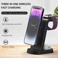 Cargador Inalámbrico 3 en 1 para Móvil, Auriculares y Reloj Soporte Vertical con Base de Carga