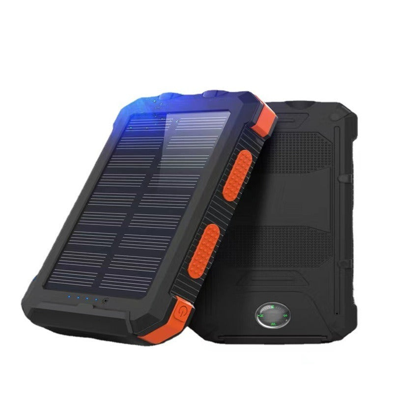 Power Bank Solar 20000mAh Impermeable con Brújula Integrada Carga Rápida para Outdoor y Camping