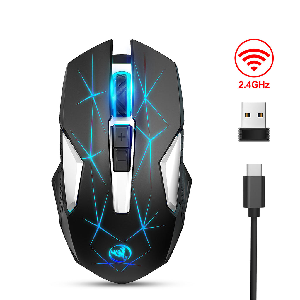 Mouse Inalámbrico 2.4G con Retroiluminación RGB 7 Colores para Laptop, Oficina y Gaming
