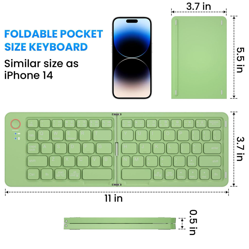 Teclado Bluetooth Plegable Ultra Slim Dual-Mode con Conexión en Un Clic para Móvil y Tablet