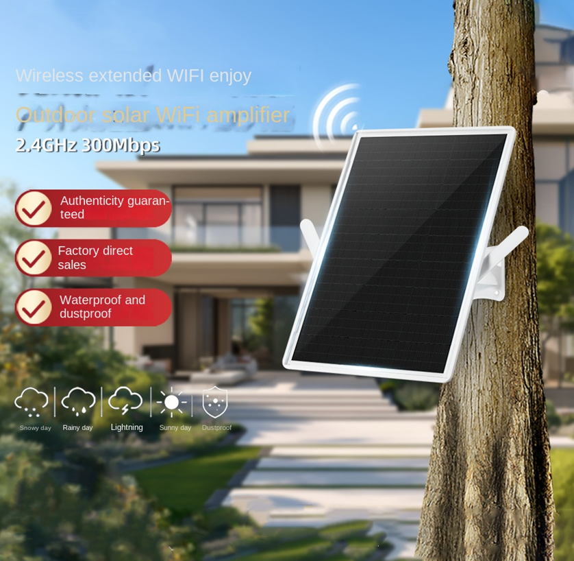 Repetidor de Señal Solar R7 – Amplificador WiFi 6, Extensor Inalámbrico con Protección contra Rayos