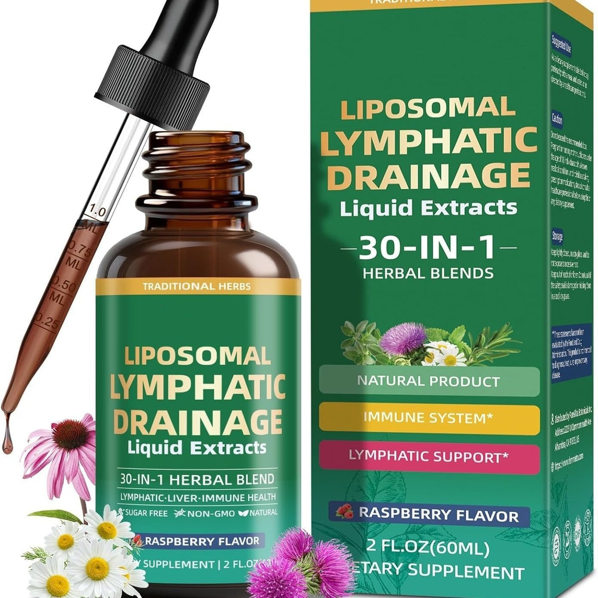 Gotas de Drenaje Linfático 60ml Suplemento Natural para Eliminación de Toxinas y Bienestar