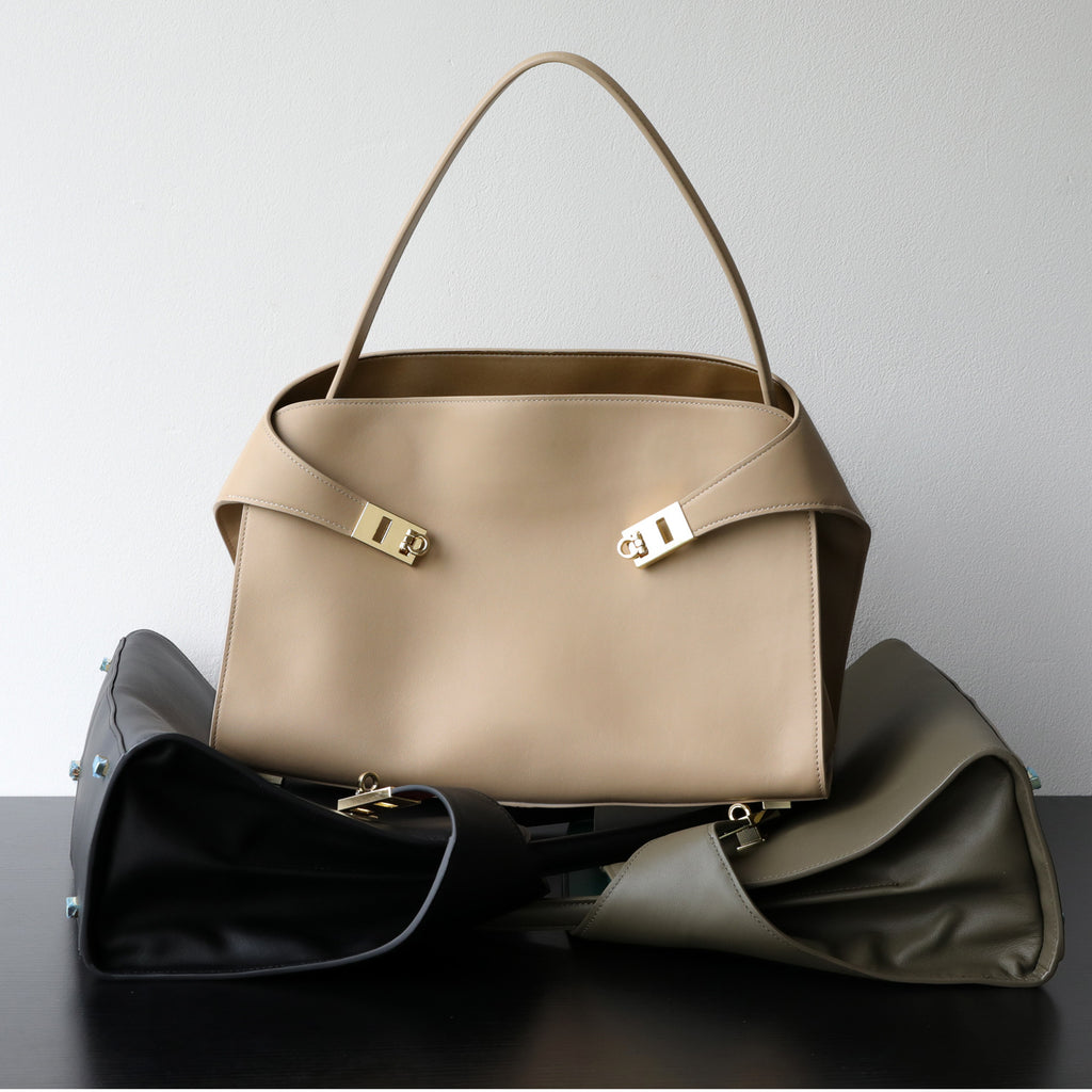 Bolso Tote Piel Genuina Mujer Gran Capacidad Cuero Vacuno Top-Grain Asa Hombro Estilo HUG 4 Colores