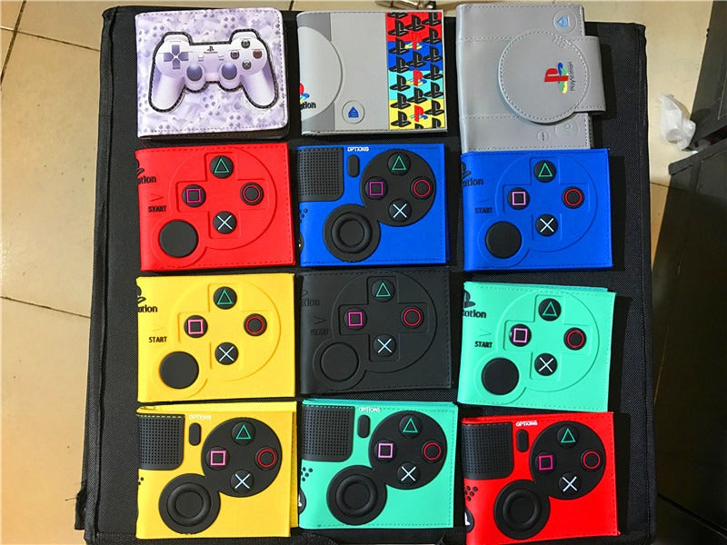 Cartera Corta Diseño PlayStation PS4 Botones Control Gamer Wallet Hombre Joven Friki