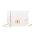 Mini Bolsa Cuadrada PU Diamond Grid Bordado Cadena Dorada Cierre Candado Mujer 4 Colores 320g