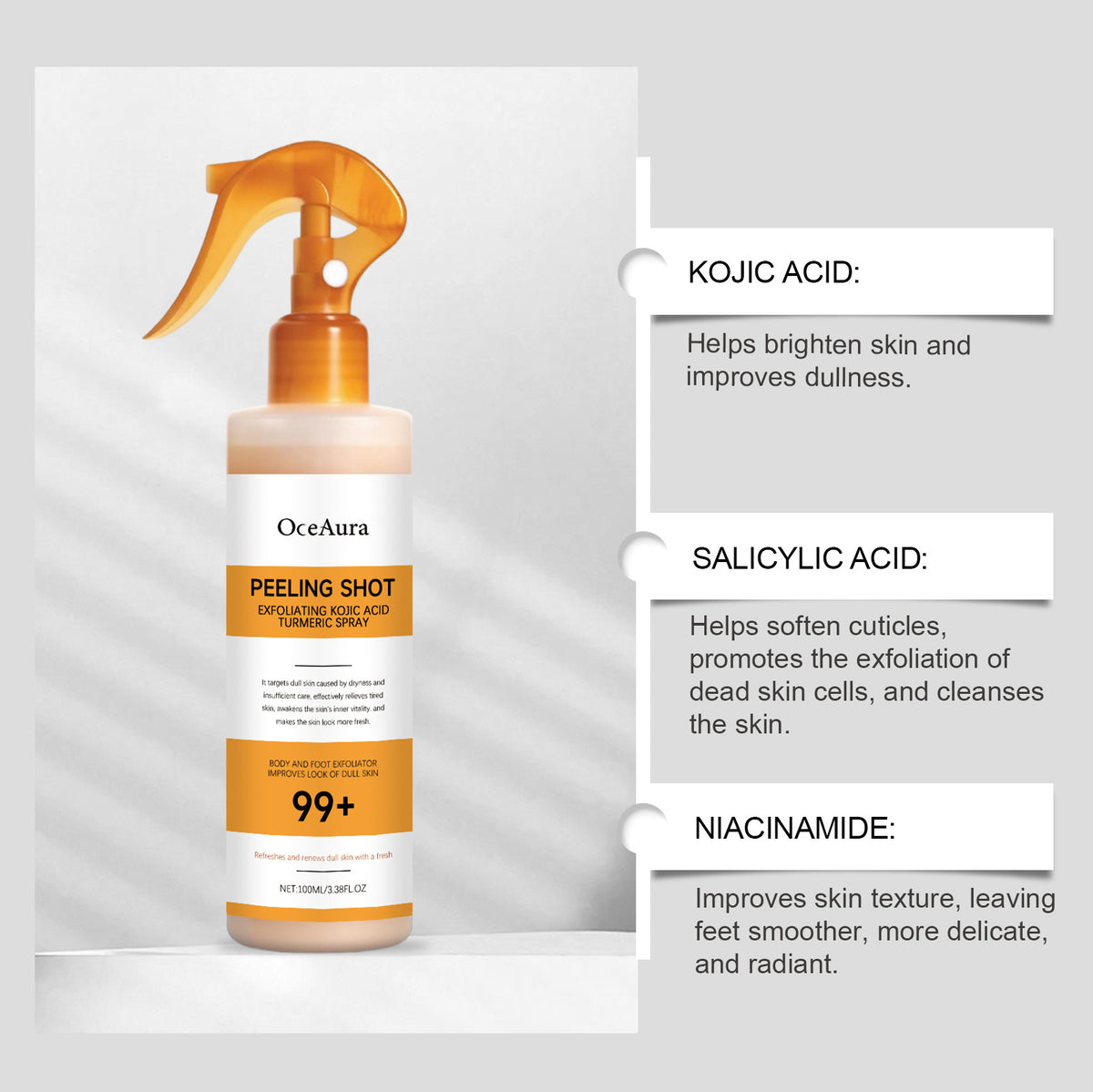 Spray Limpiador de Cutícula con Ácido Kójico y Cúrcuma 100ml