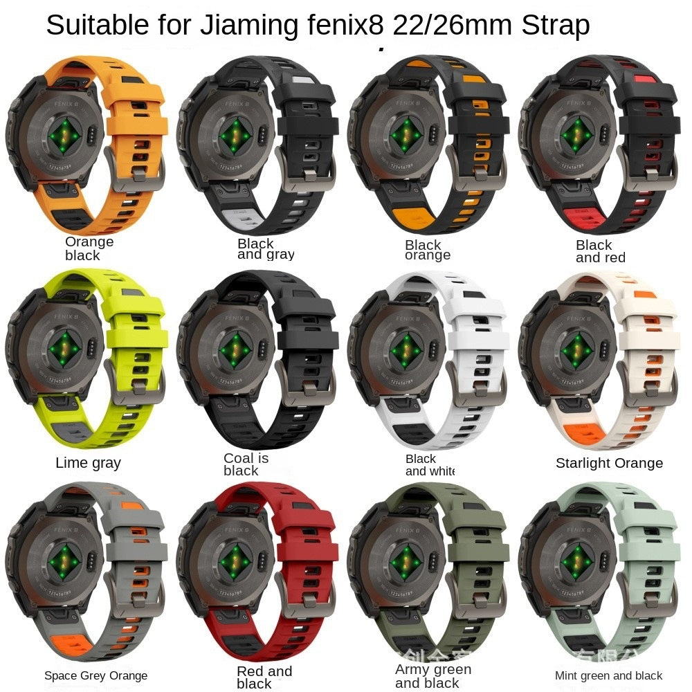 Correa de Silicona para Garmin Fenix 8 – Serie 43/47/51mm, Liberación Rápida, Estilo Deportivo