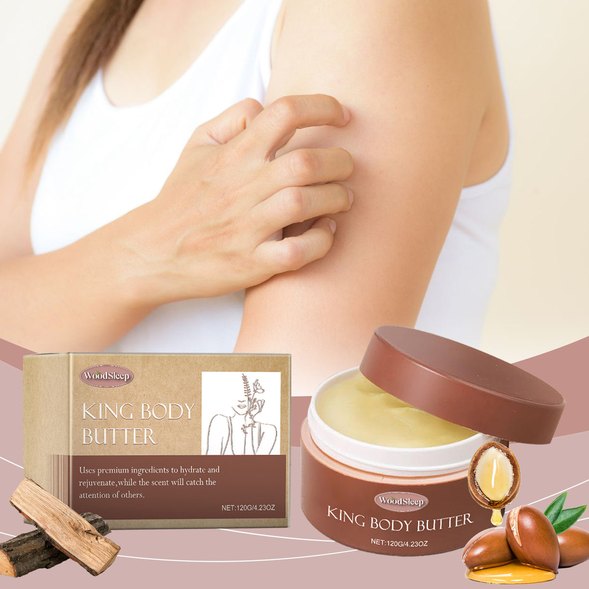 WoodSleep Crema Corporal Hidratante con Aroma de Colonia 120g