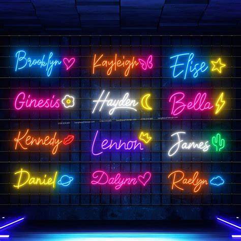 Letrero de Neón LED Personalizado con Nombre o Texto en Inglés Decoración Habitación Propuesta Negocio
