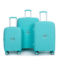 Set de Maletas 3 Piezas PP Hardshell Ruedas Dobles Expandible con Candado TSA 20/24/28 Azul Lago