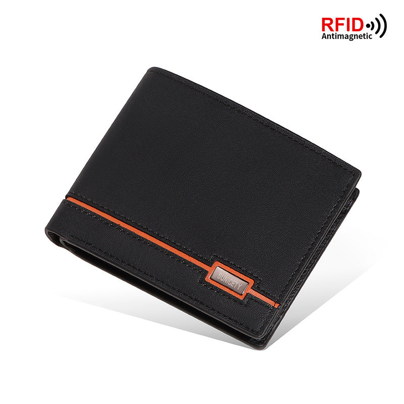 Cartera Corta Hombre Minimalista Slim con Ranuras Tarjetas y Billetes Diseño Urbano