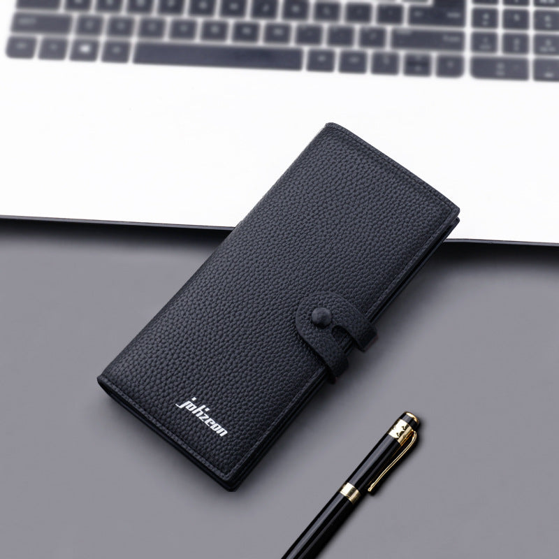 Cartera Larga para Hombre con Botón Snap Estilo Trendy Gran Capacidad Diseño Urbano Joven