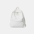 Mochila Cuero PU Mujer 4 Colores Ligera Elegante Escolar y Trabajo White Dark Gray Ivory Black