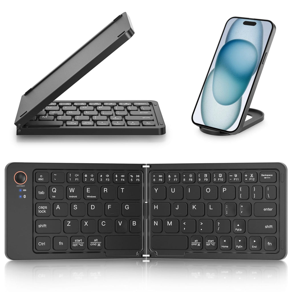 Teclado Bluetooth Plegable Ultra Slim Dual-Mode con Conexión en Un Clic para Móvil y Tablet
