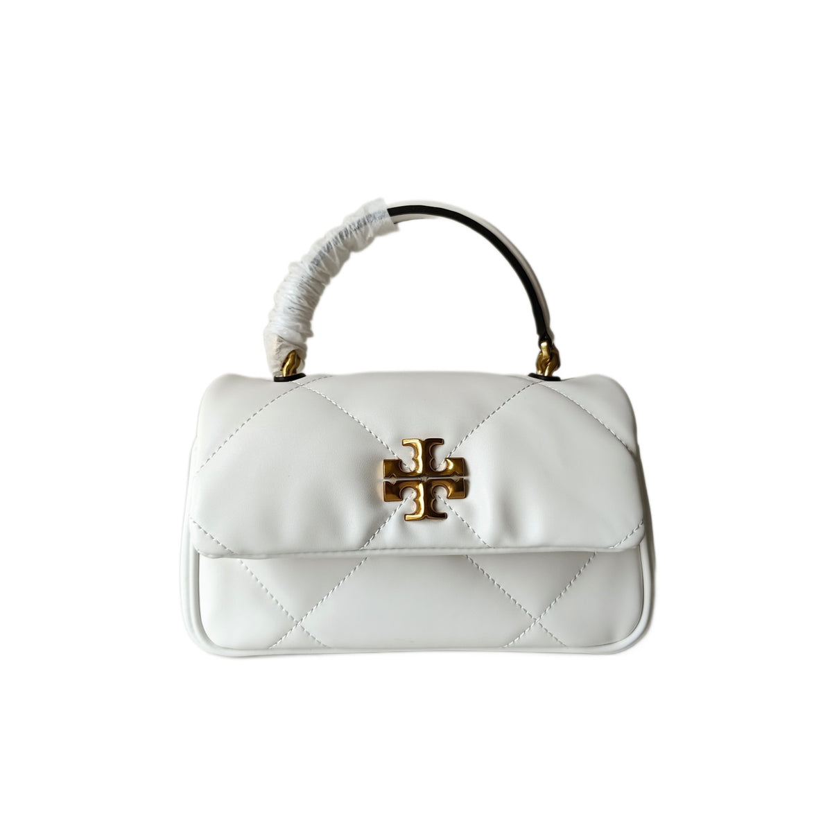 Bolso Lingge Acolchado Asa Superior Crossbody Hombro Mujer Cierre Dorado 2 Colores White Black