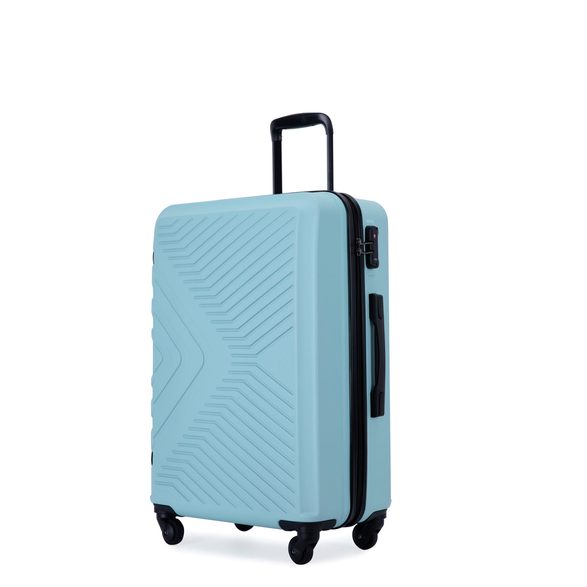 Set de 3 Maletas ABS Hardshell con Ruedas Dobles Ganchos y Candado TSA 20/24/28 Color Verde