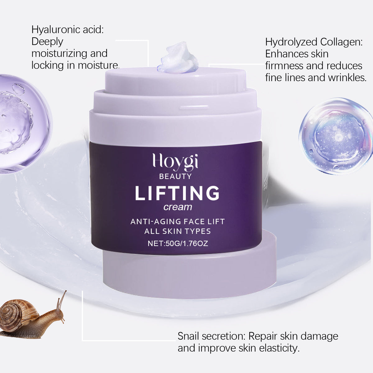 Crema Facial Hidratante Profunda para Suavizar Líneas Finas y Luminosidad