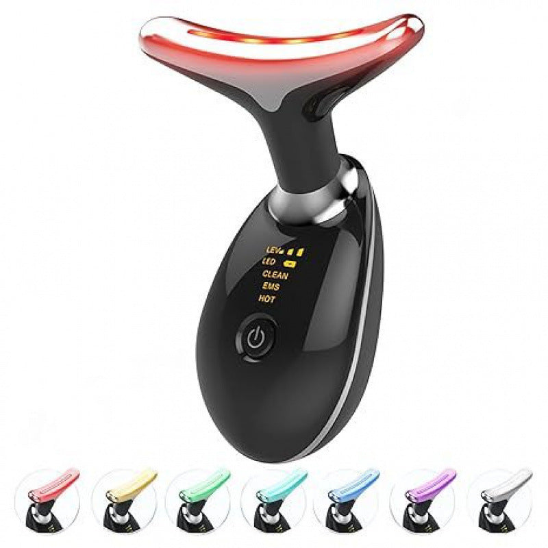 Masajeador de Cuello con Terapia de Luz 7 Colores LED Anti-Arrugas y Reafirmante Recargable USB