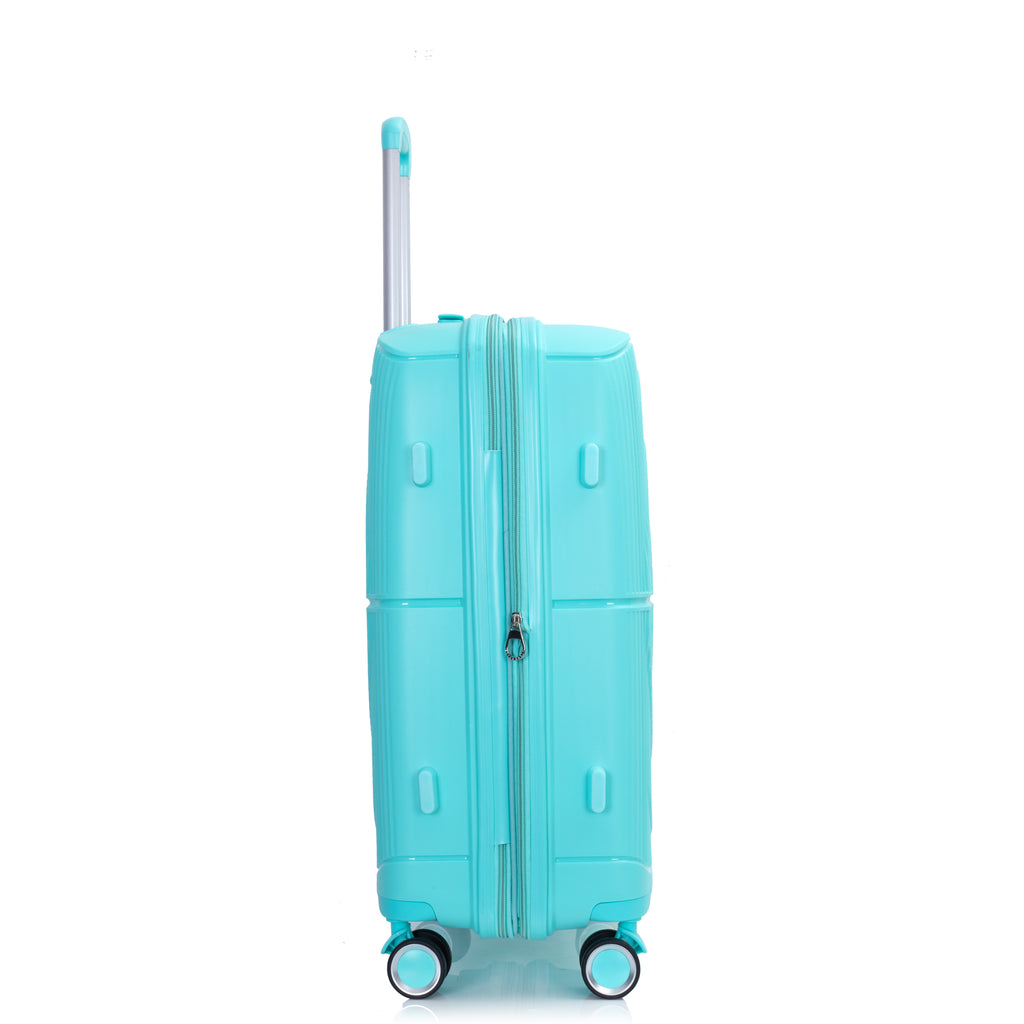 Set de Maletas 3 Piezas PP Hardshell Ruedas Dobles Expandible con Candado TSA 20/24/28 Azul Lago