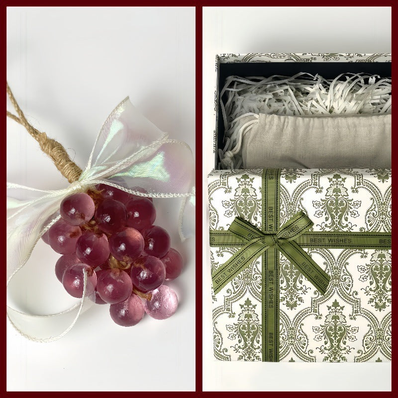 Jabón Artesanal de Uva Cristal en Caja de Regalo – Aroma Frutal, Hidratante, Talla Grande/Pequeña, 3 Colores