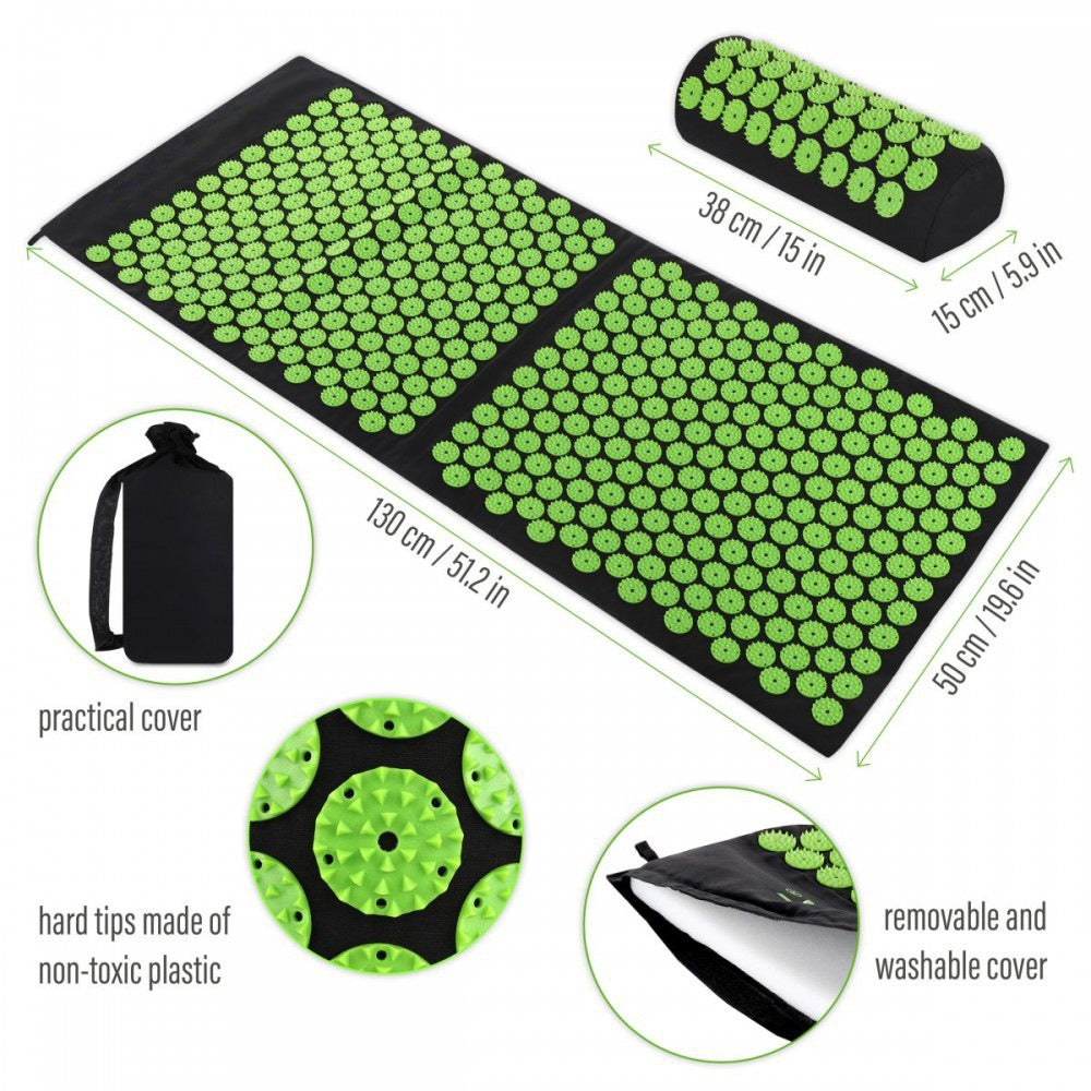 Set Colchoneta de Acupresión Yoga con Agujas Lotus Masaje Estimulante | 2 Tallas y 8 Combinaciones