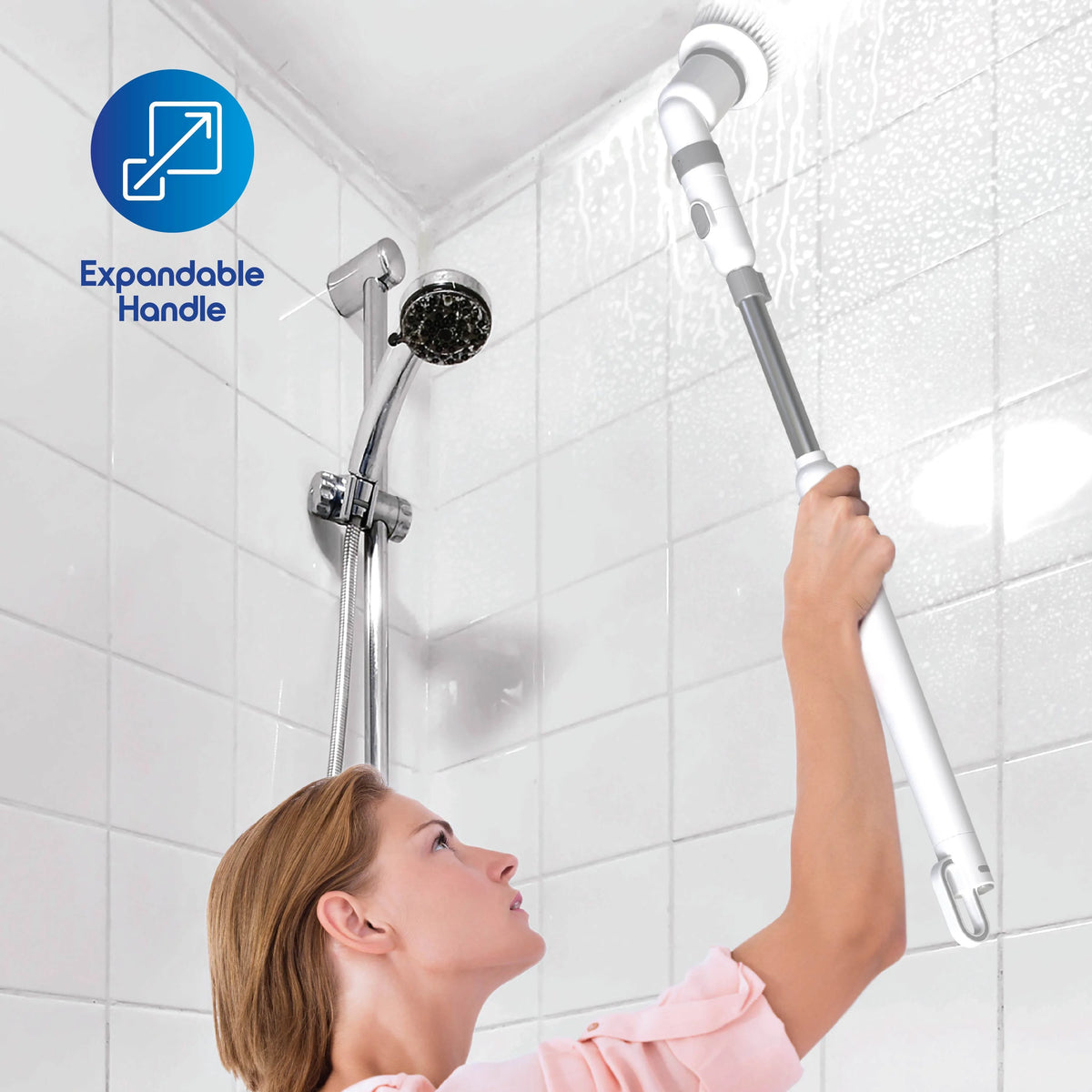 Cepillo Eléctrico Giratorio Recargable – 9 Cabezales, Multisuperficie, Inalámbrico para Baño y Cocina