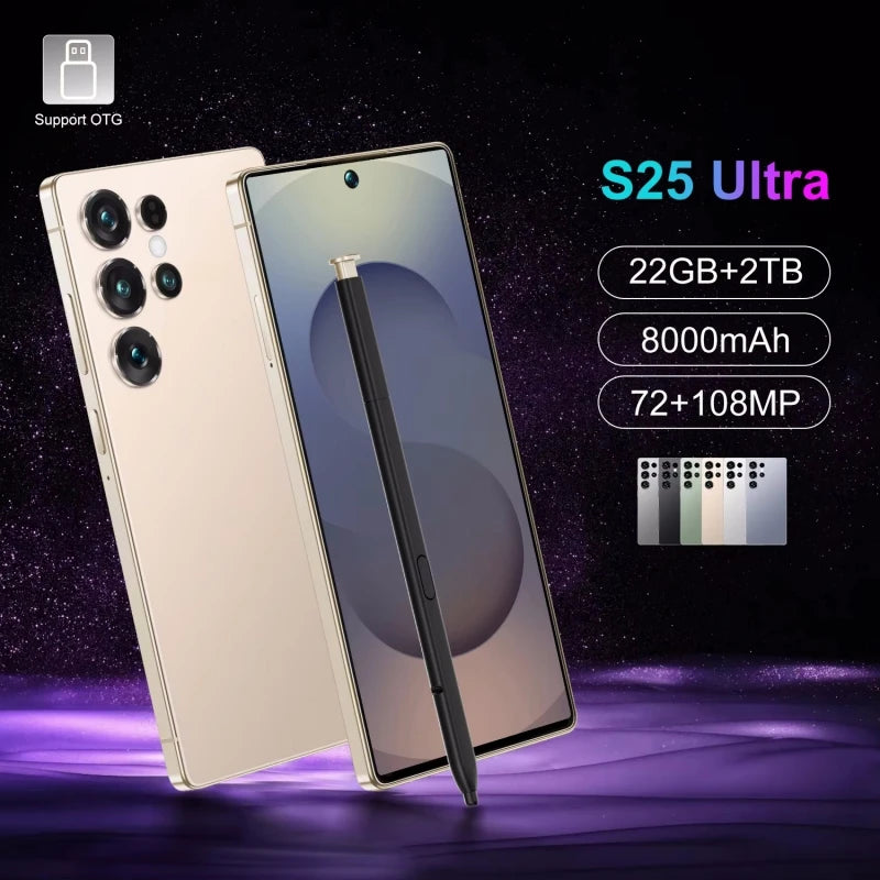 Smartphone S25 Ultra 2025 – Android 14, Snapdragon 8 Gen 3, 5G, Pantalla 7.3″ y Batería 8000mAh