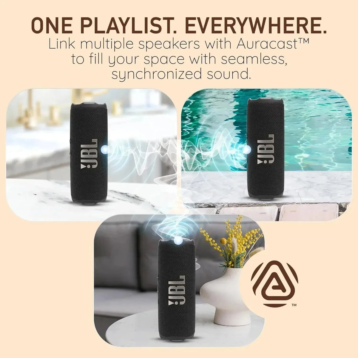 JBL Flip 7 – Bocina Bluetooth Portátil IP68 para Playa, Camping y Exterior