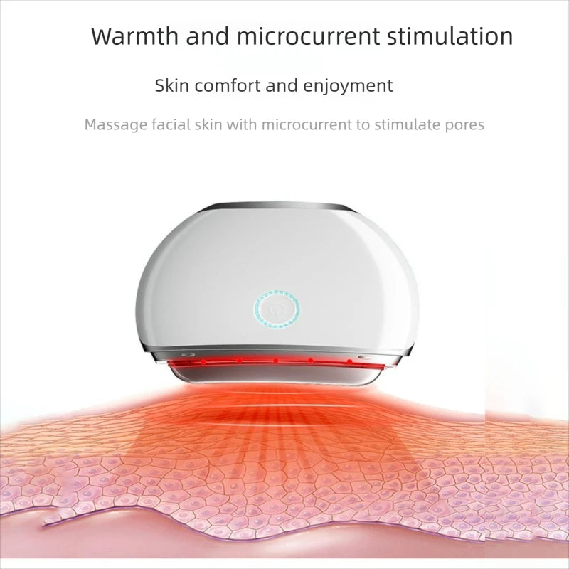 Dispositivo de Belleza Facial EMS Microcorriente Luz LED y Calor 4 Modos (Blanco/Rosa)