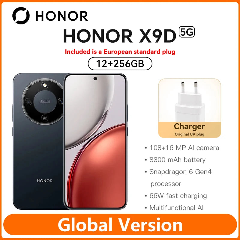 Smartphone HONOR X9d 5G Global – Pantalla AMOLED 6.79", Cámara 108MP, Batería 8300mAh, NFC