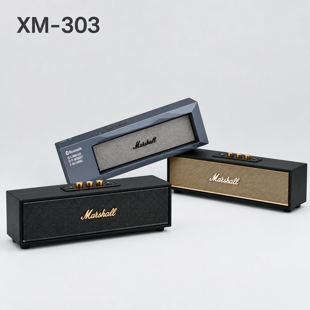 Bocina Bluetooth Retro XM303 – Madera, Subwoofer 10W, Exterior e Interior