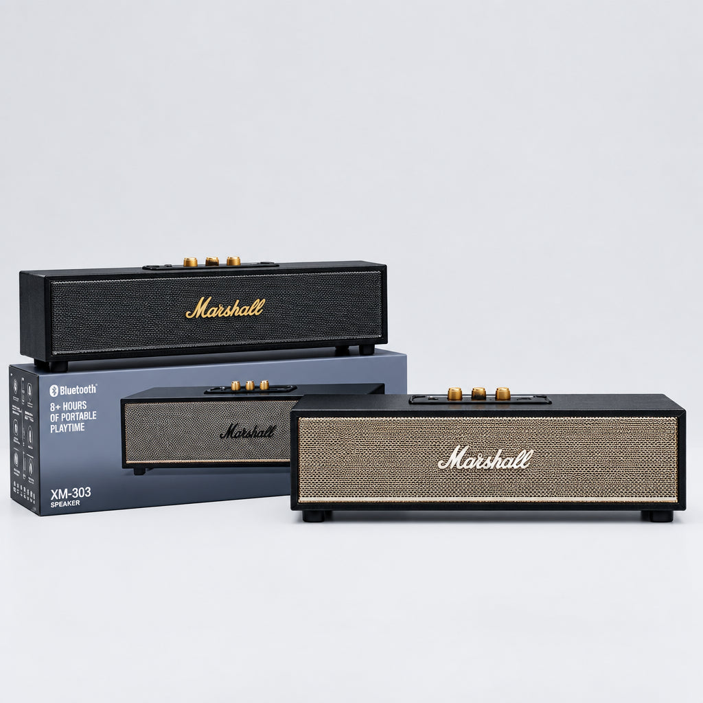 Bocina Bluetooth Retro XM303 – Madera, Subwoofer 10W, Exterior e Interior