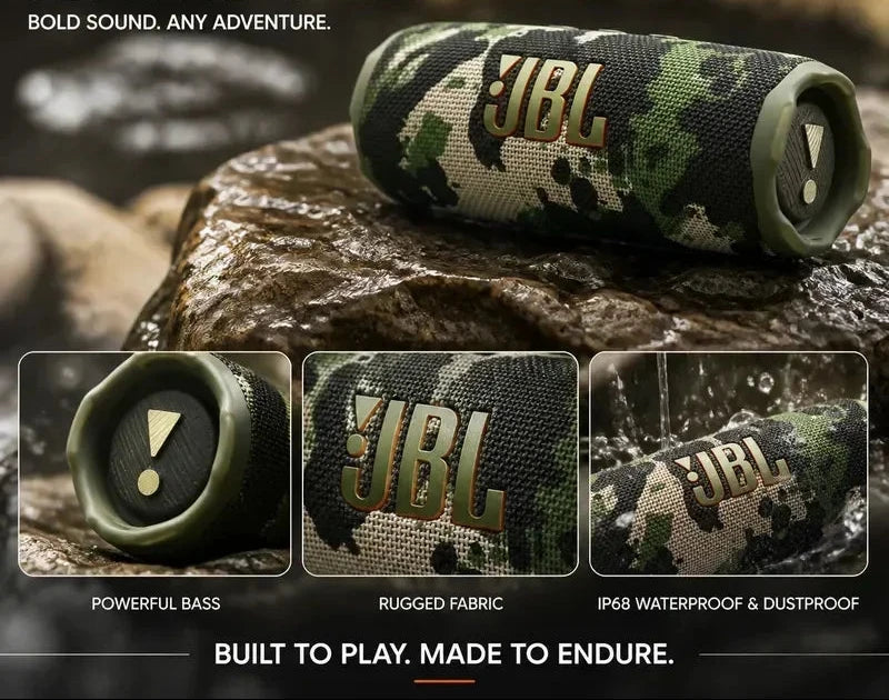 JBL Flip 7 – Bocina Bluetooth Portátil IP68 para Playa, Camping y Exterior
