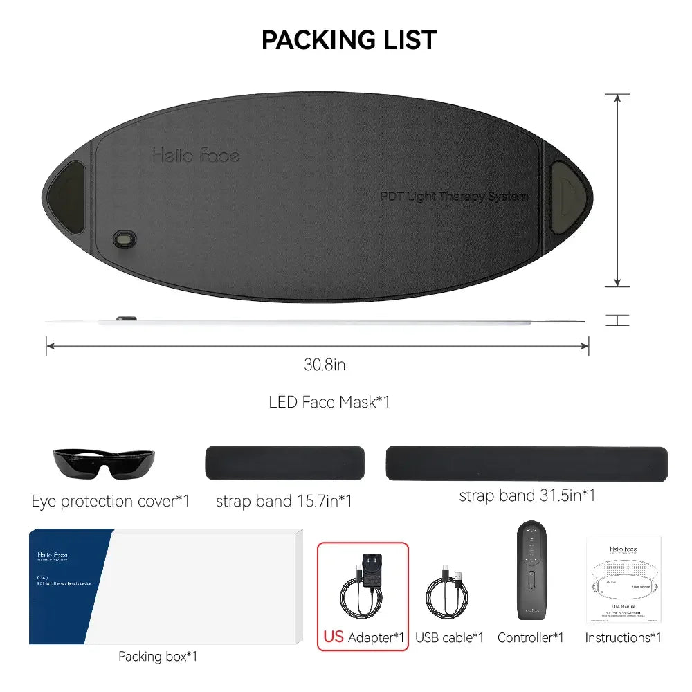 Panel LED de Fototerapia Hello Face L6 – 720 LEDs, Luz Roja e Infrarroja para Rostro y Cuerpo