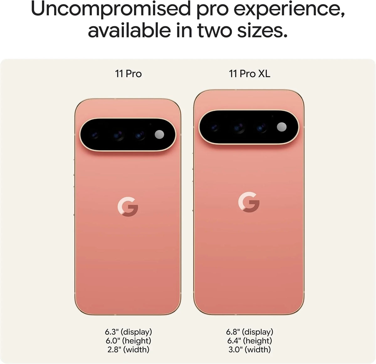 Google Pixel 11 Pro XL 5G – Tensor G6, Pantalla 6.8", hasta 16GB RAM, Android 17