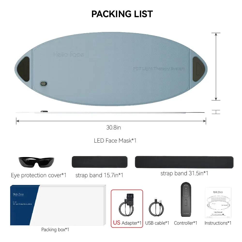 Panel LED de Fototerapia Hello Face L6 – 720 LEDs, Luz Roja e Infrarroja para Rostro y Cuerpo