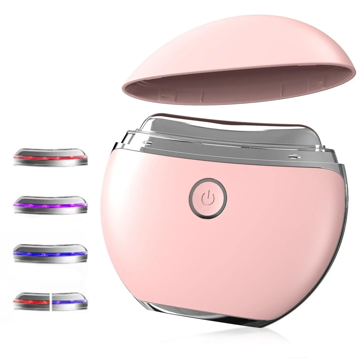 Dispositivo de Belleza Facial EMS Microcorriente Luz LED y Calor 4 Modos (Blanco/Rosa)