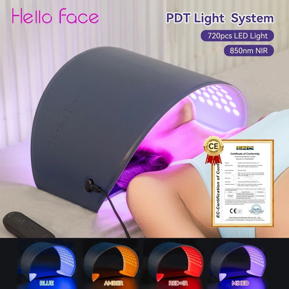 Panel LED de Fototerapia Hello Face L6 – 720 LEDs, Luz Roja e Infrarroja para Rostro y Cuerpo