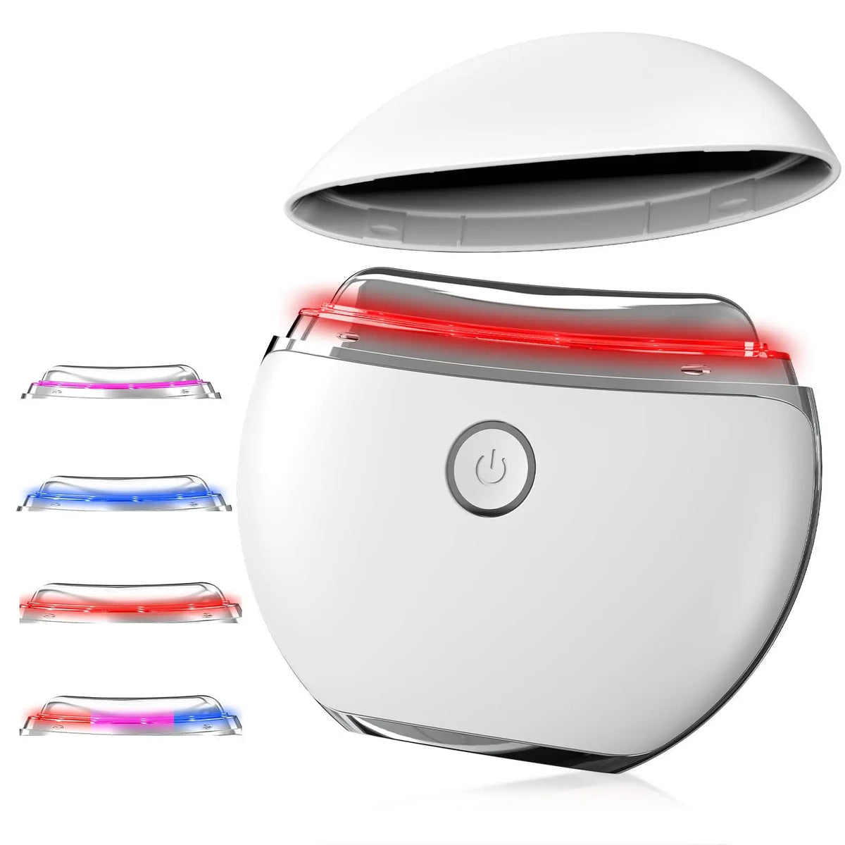 Dispositivo de Belleza Facial EMS Microcorriente Luz LED y Calor 4 Modos (Blanco/Rosa)