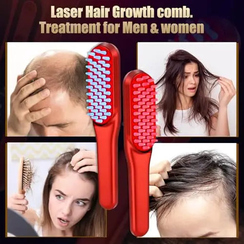 Peine Láser con Luz Roja para Cuidado Capilar – Para Hombre y Mujer
