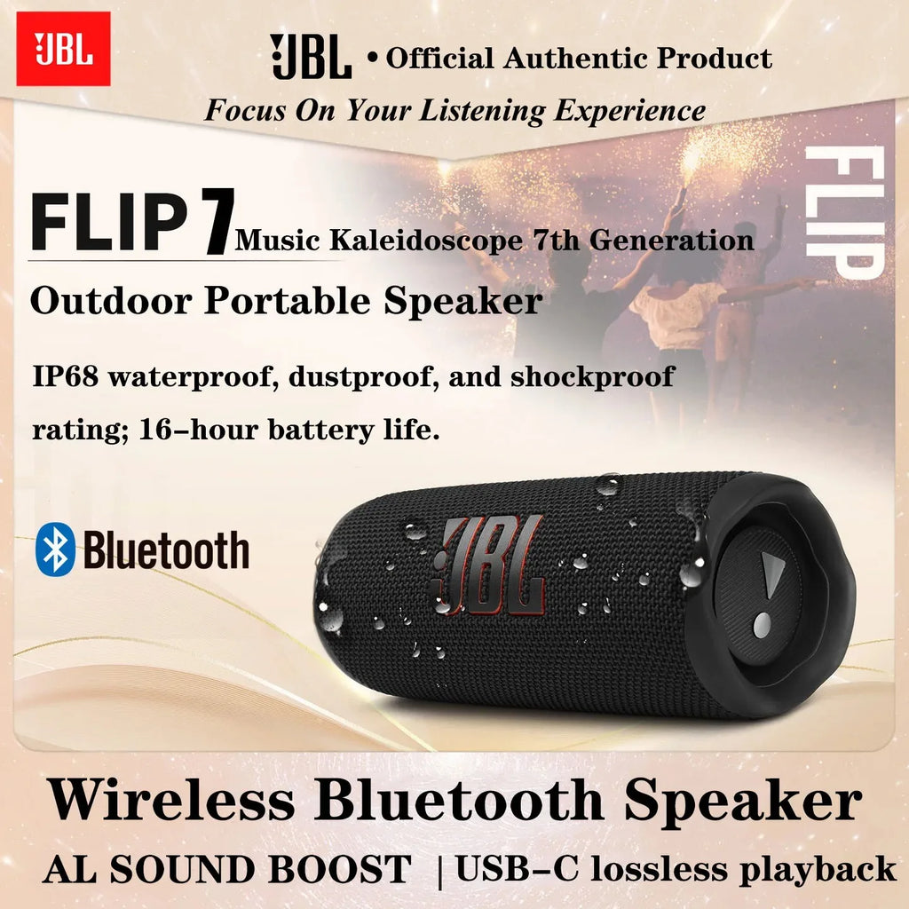 JBL Flip 7 – Bocina Bluetooth Portátil IP68 para Playa, Camping y Exterior
