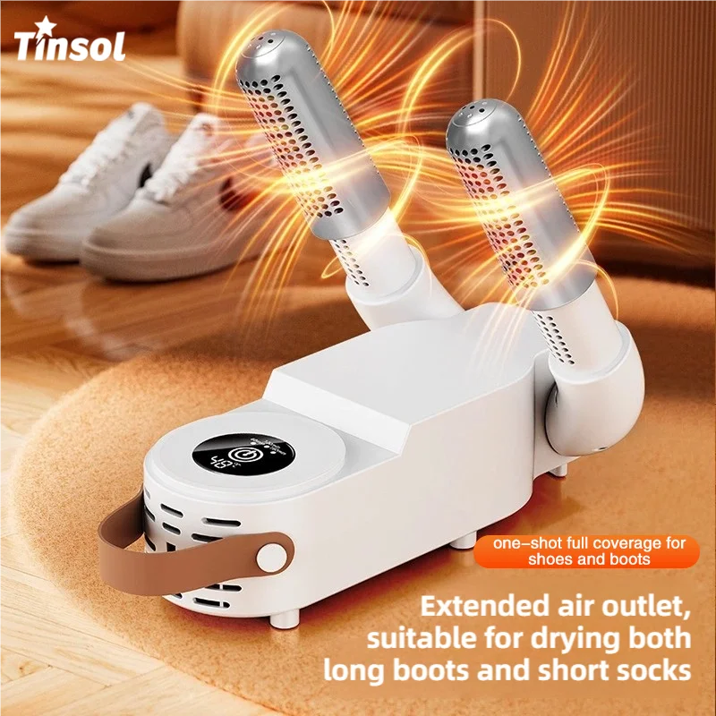 Secador de Zapatos TINSOL 130W – Plegable con Pantalla Táctil para Zapatos y Calcetines