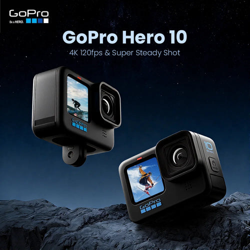 Cámara de Acción GoPro HERO 10 Black – 5.3K, 23MP, GP2 y Pantalla Frontal
