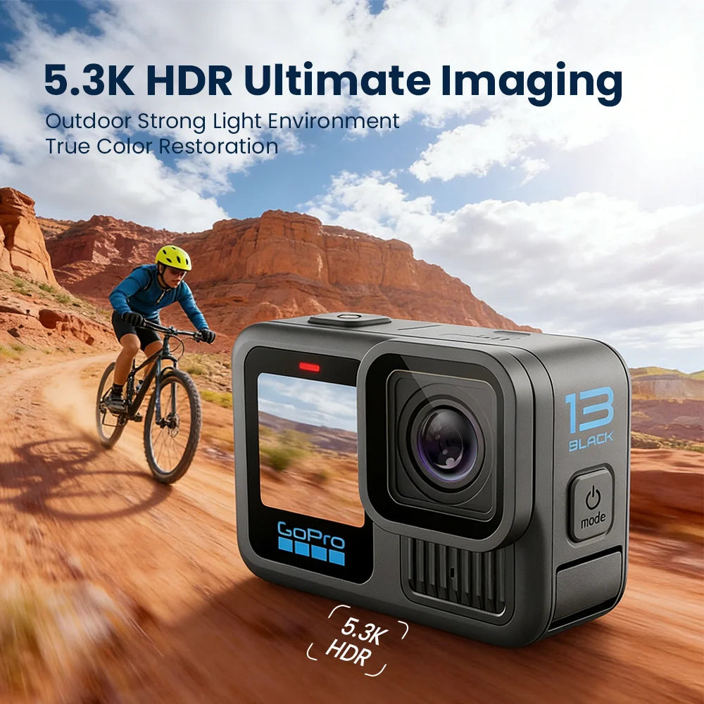 GoPro HERO 13 Black – Cámara de Acción 5.3K 60fps, 27MP y Estabilización