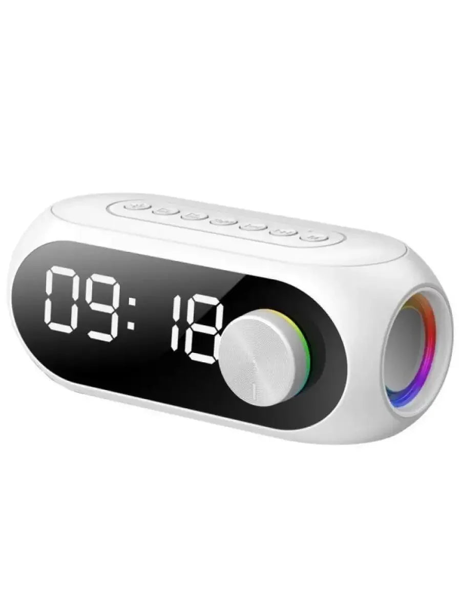 Bocina Bluetooth Portátil S8 – Reloj Despertador, Radio FM y Lámpara de Escritorio Todo en Uno